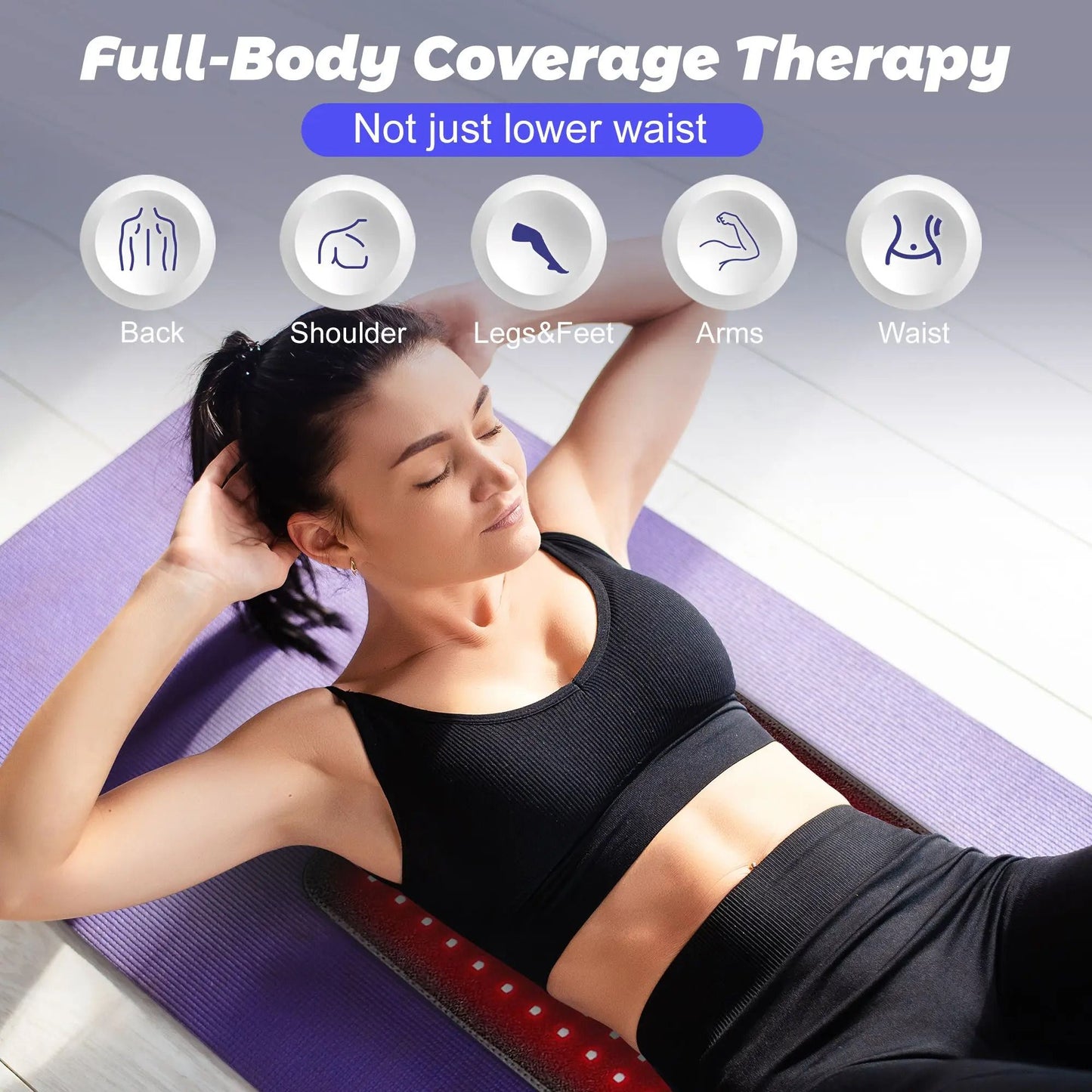 Red and Infrared Light Therapy Belt for Body Pain Relief and Muscle Recovery
