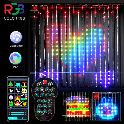 ColorRGB Smart Bluetooth Curtain Lights – RGB Curtain Lights for DIY Ambiance