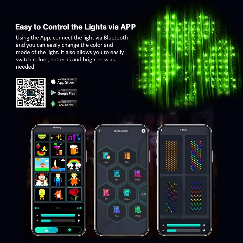 ColorRGB Smart Bluetooth Curtain Lights  RGB Curtain Lights For DIY Ambiance 3