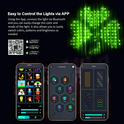 ColorRGB Smart Bluetooth Curtain Lights  RGB Curtain Lights For DIY Ambiance 3