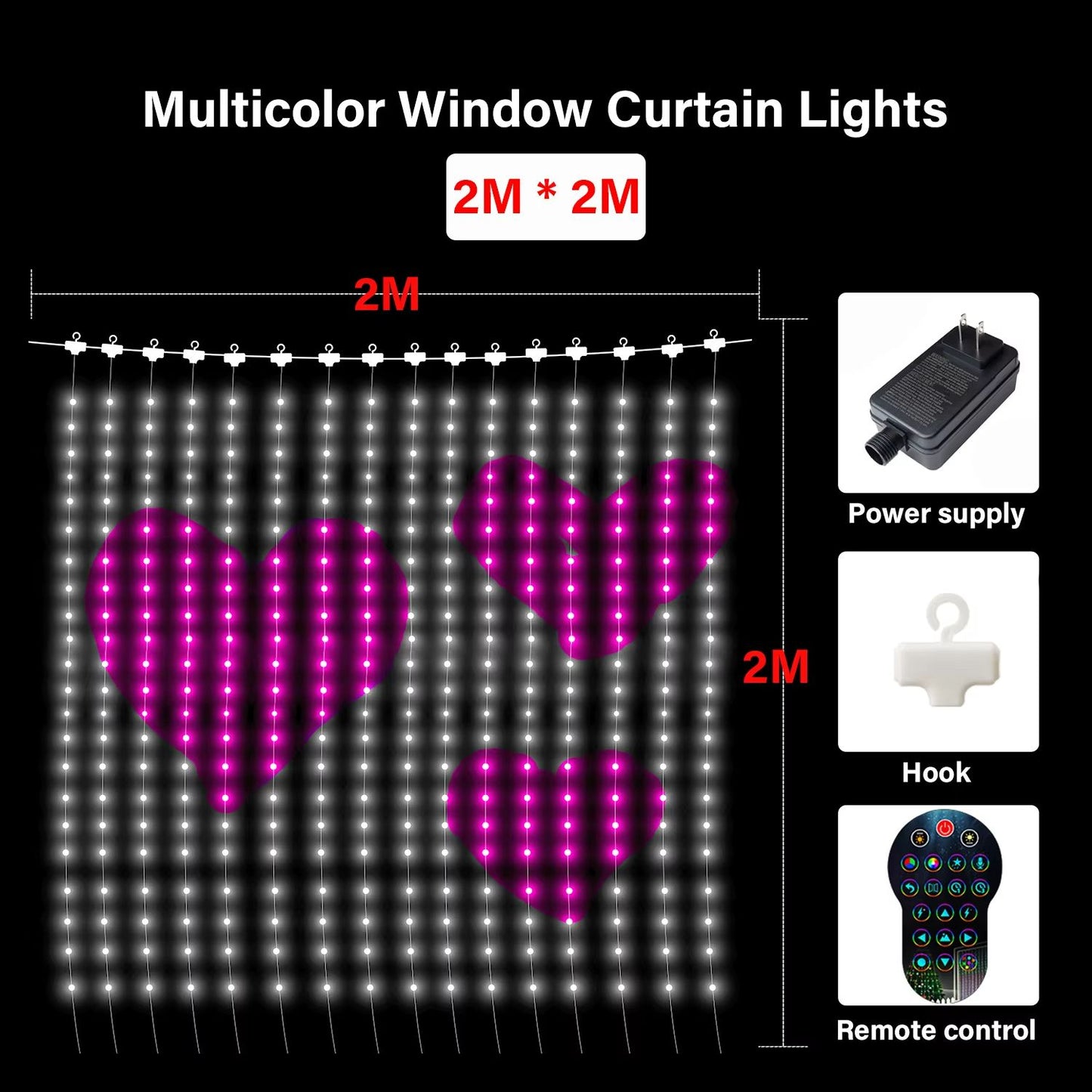 ColorRGB Smart Bluetooth Curtain Lights  RGB Curtain Lights For DIY Ambiance 7