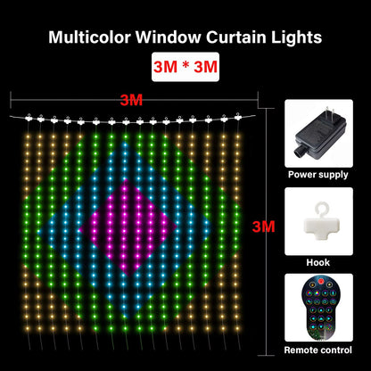 ColorRGB Smart Bluetooth Curtain Lights  RGB Curtain Lights For DIY Ambiance 8