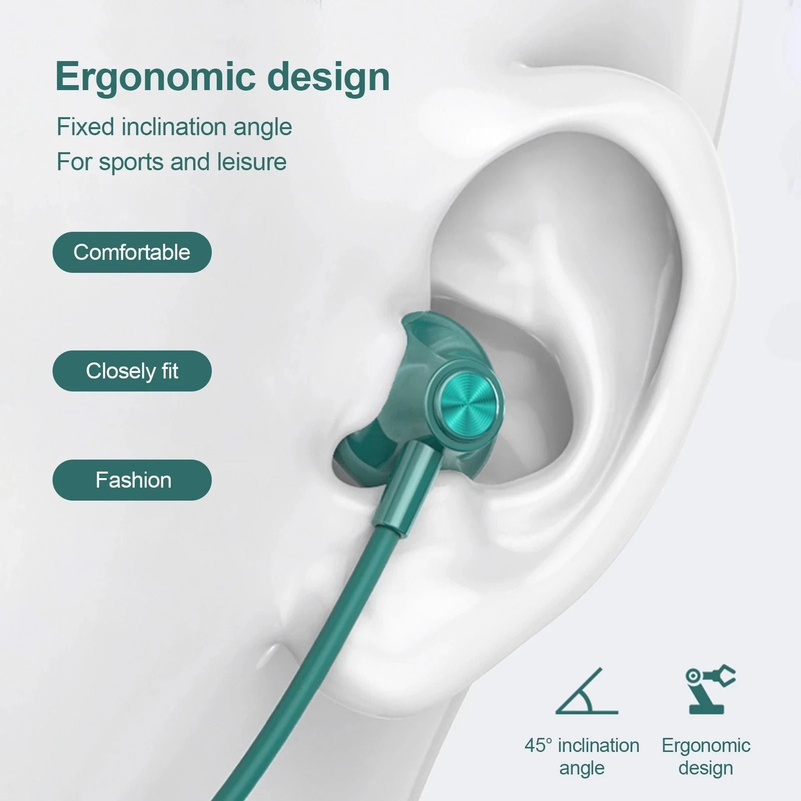 Wireless Bluetooth Neckband Earbuds HiFi Sound Waterproof IPX5 4