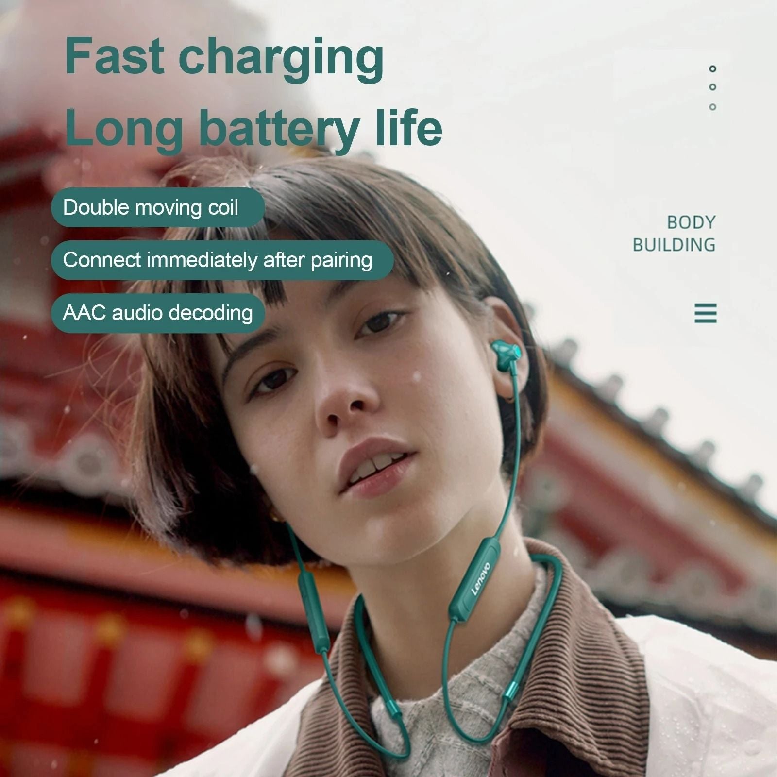 Wireless Bluetooth Neckband Earbuds HiFi Sound Waterproof IPX5 5