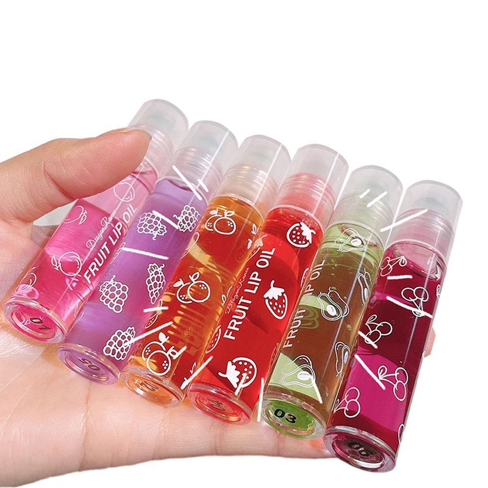 6 Colors Rollon Fruit Essence Lip Oil Moisturizing Lipstick Hydrating Gloss Random Transparent Lip  2