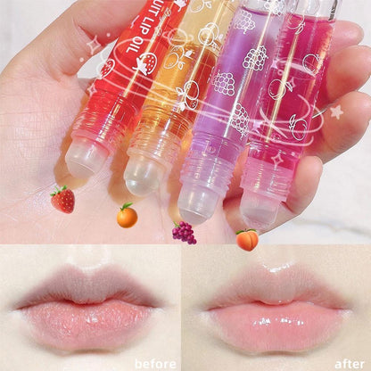 6 Colors Rollon Fruit Essence Lip Oil Moisturizing Lipstick Hydrating Gloss Random Transparent Lip  3