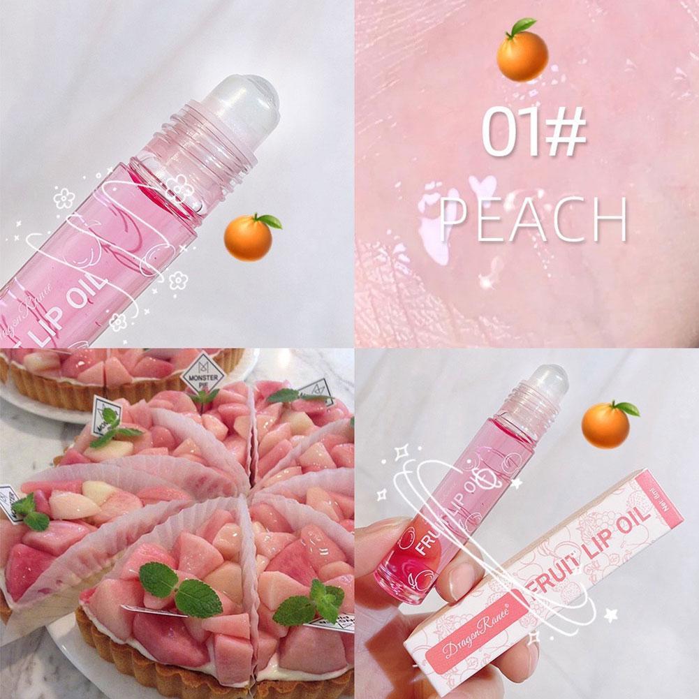 6 Colors Rollon Fruit Essence Lip Oil Moisturizing Lipstick Hydrating Gloss Random Transparent Lip  4