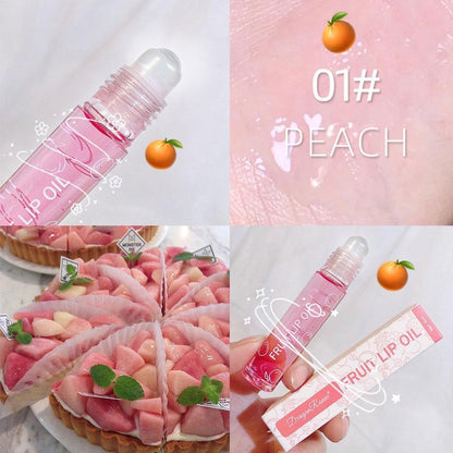 6 Colors Rollon Fruit Essence Lip Oil Moisturizing Lipstick Hydrating Gloss Random Transparent Lip  4