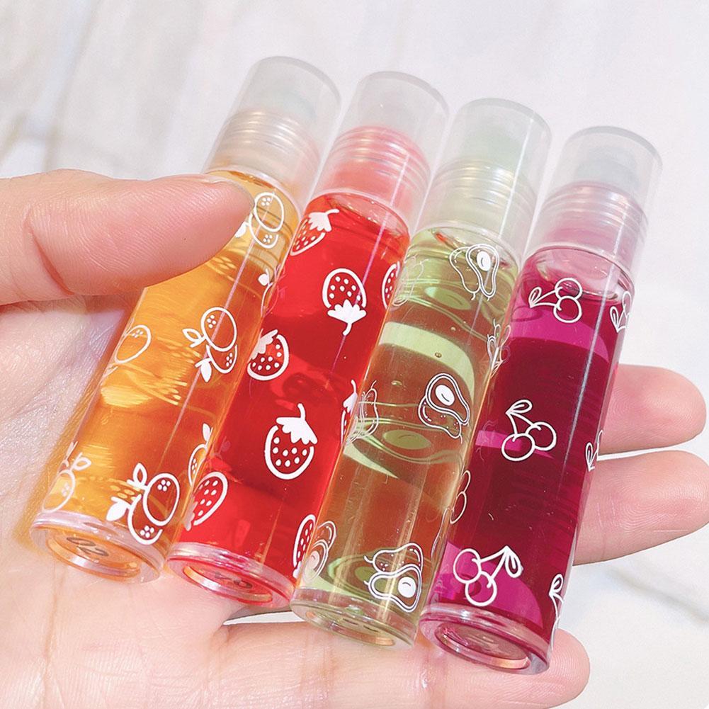 6 Colors Rollon Fruit Essence Lip Oil Moisturizing Lipstick Hydrating Gloss Random Transparent Lip  5