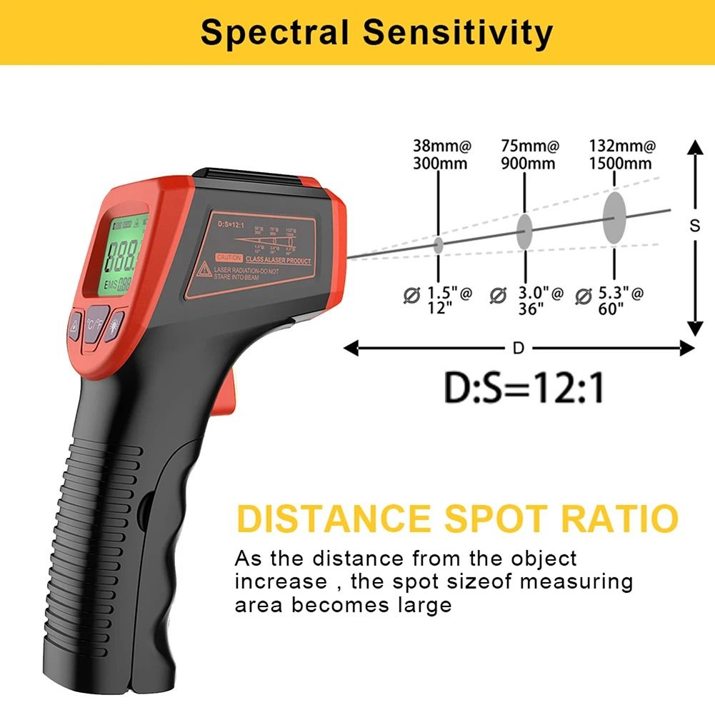 Infrared Thermometer Contactless Laser Temperature Tester 1