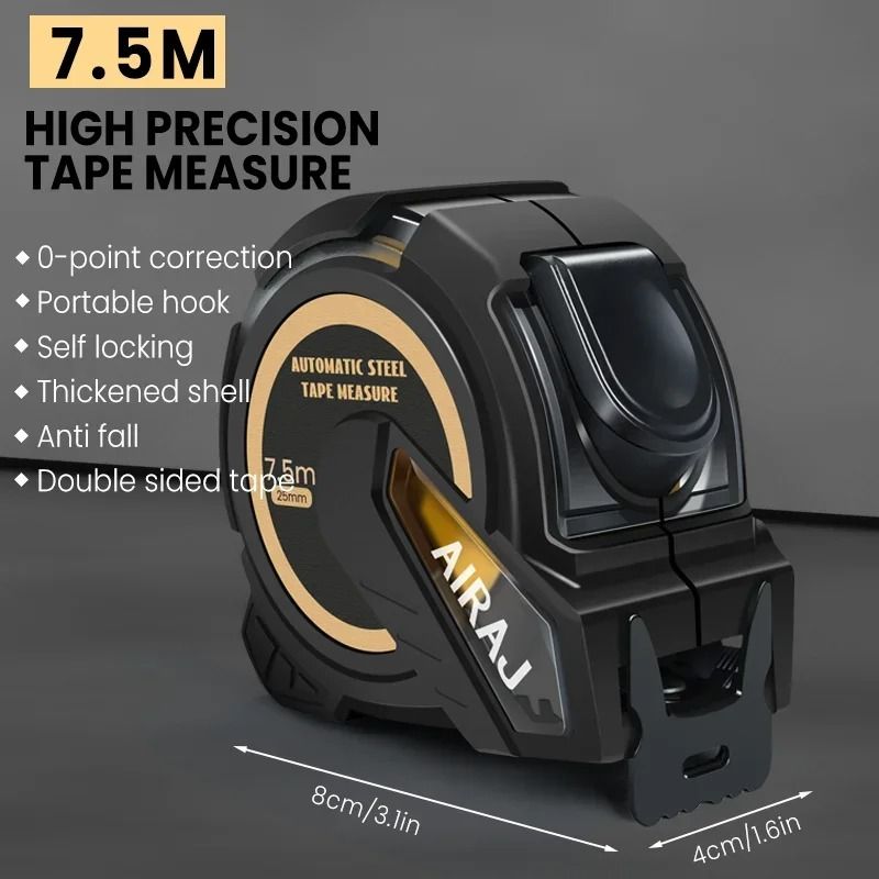 Rubber Coated Self Locking Tape Measure High Precision Tool 10