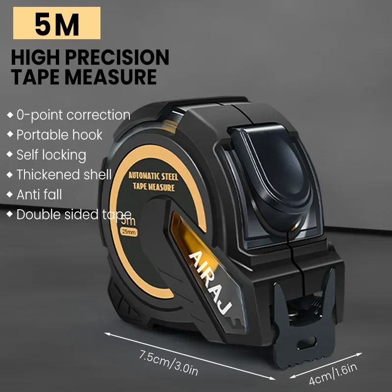 Rubber Coated Self Locking Tape Measure High Precision Tool 8