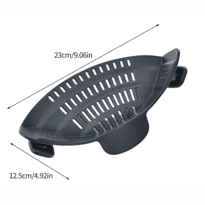 Clip On Silicone Strainer for Pots and Pans, Kitchen Drain Rack for Pasta, Noodles, Vegetables, Fruits, Colander Tool