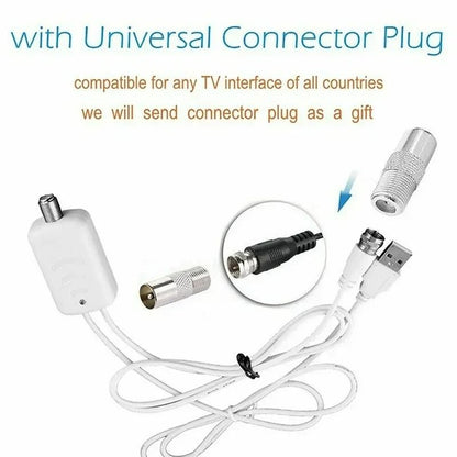 4K Digital TV Antenna With High Gain Booster And Flat Indoor Design 4