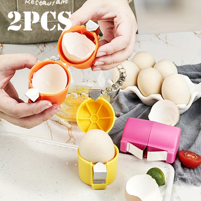 Multifunctional Raw Egg Cutter and Separator, Handheld Egg Cracker, Easy Open Kitchen Tool for Home Cooks and Bakers