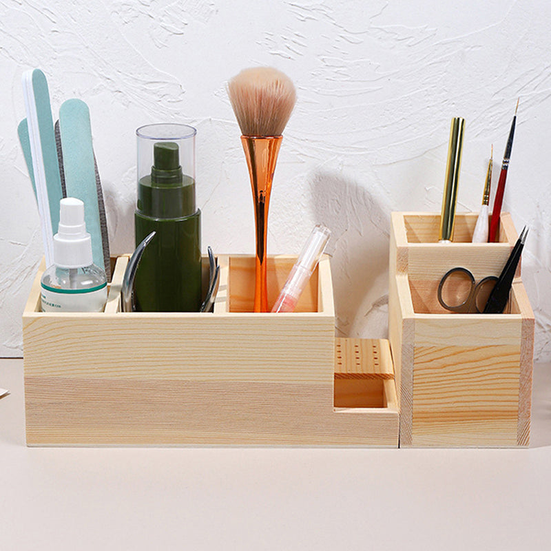 Durable Nail Drill Machine Bits Wooden Holder, Organizer Box for Nail Training, Nail Art Accessories DIY Manicure Tools