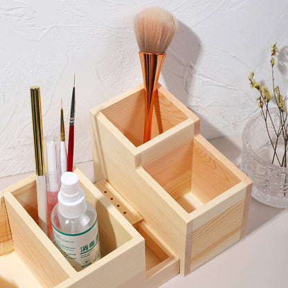 Durable Nail Drill Machine Bits Wooden Holder, Organizer Box for Nail Training, Nail Art Accessories DIY Manicure Tools