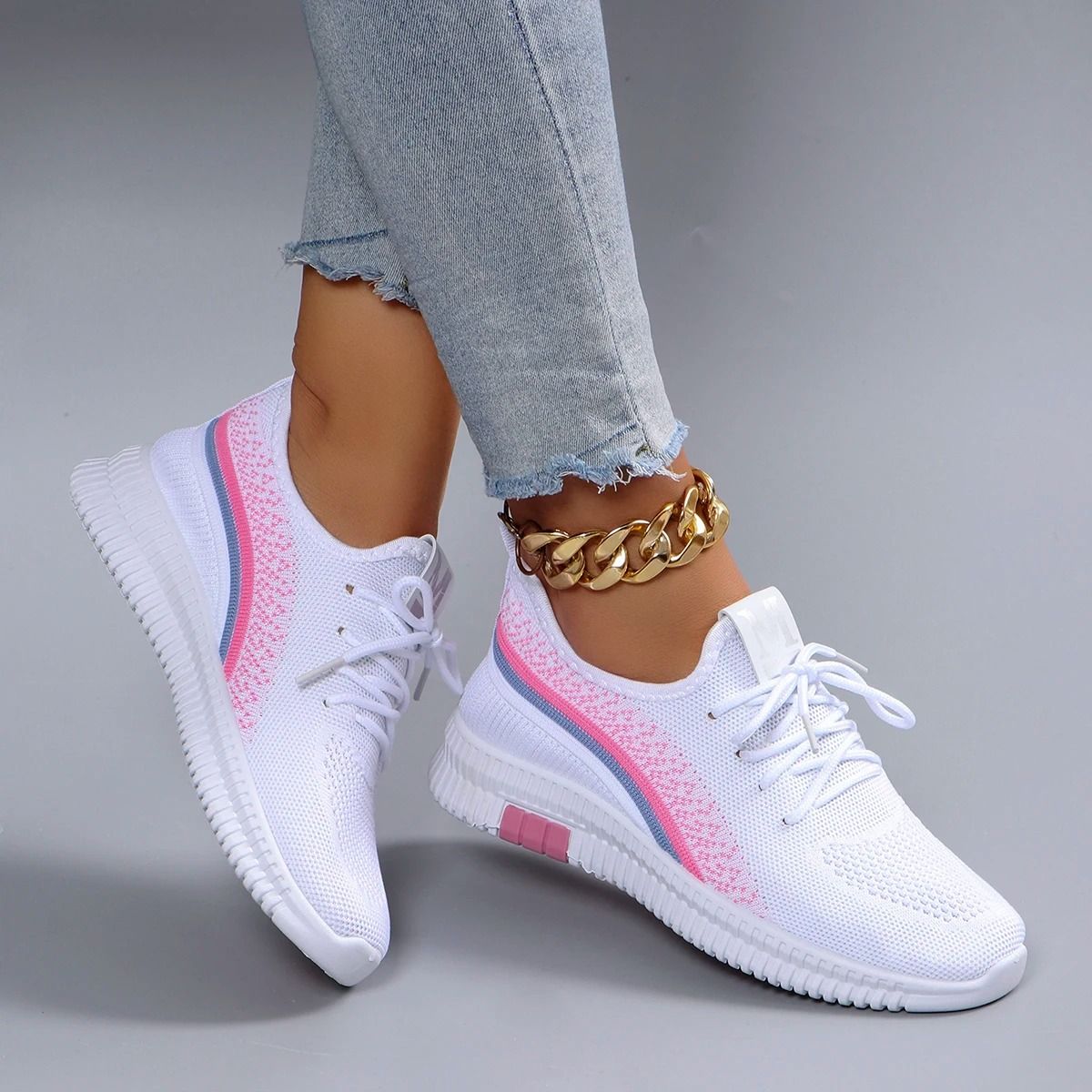 Women Breathable Mesh Flats Lightweight Casual Sneakers for Summer