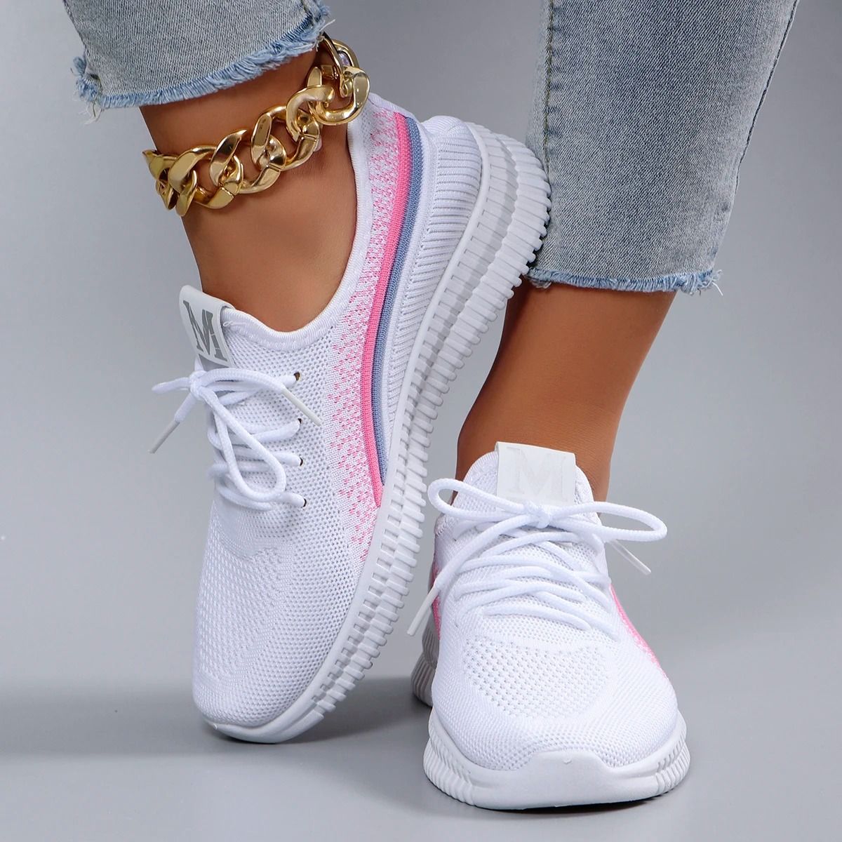 Women Breathable Mesh Flats Lightweight Casual Sneakers For Summer 1