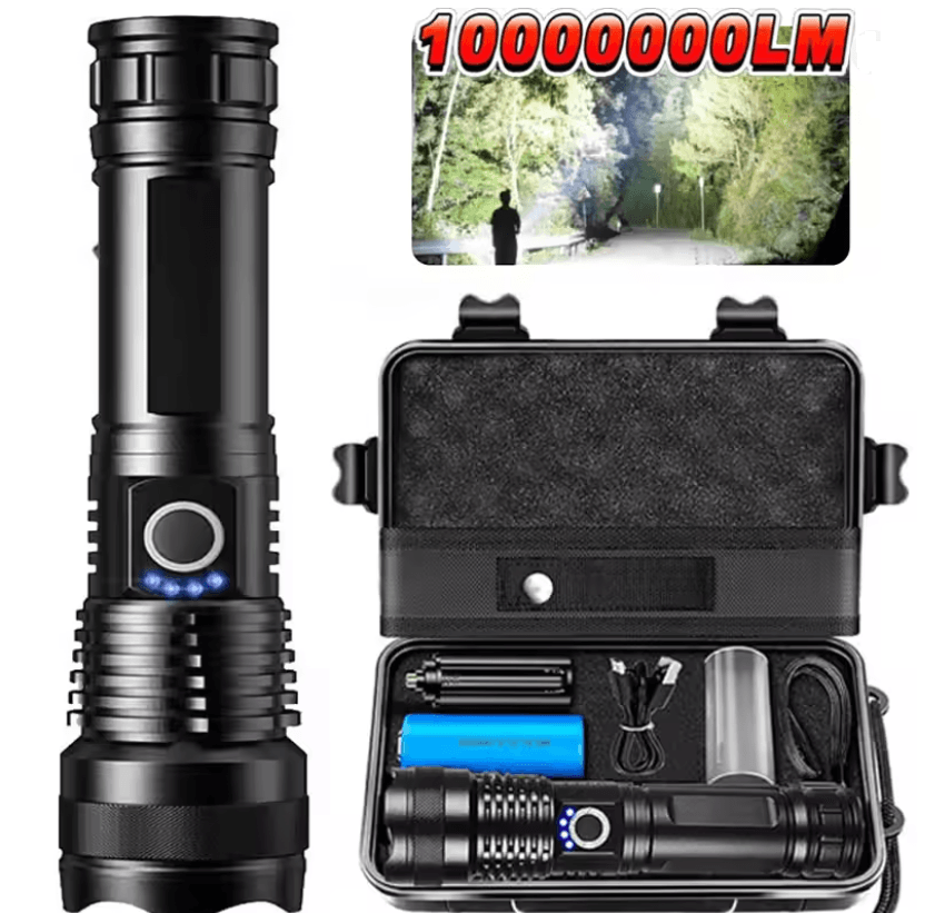 High Power Rechargeable Zoom LED Flashlight for Outdoor Use