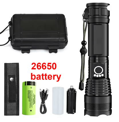 High Power Rechargeable Zoom LED Flashlight For Outdoor Use 7