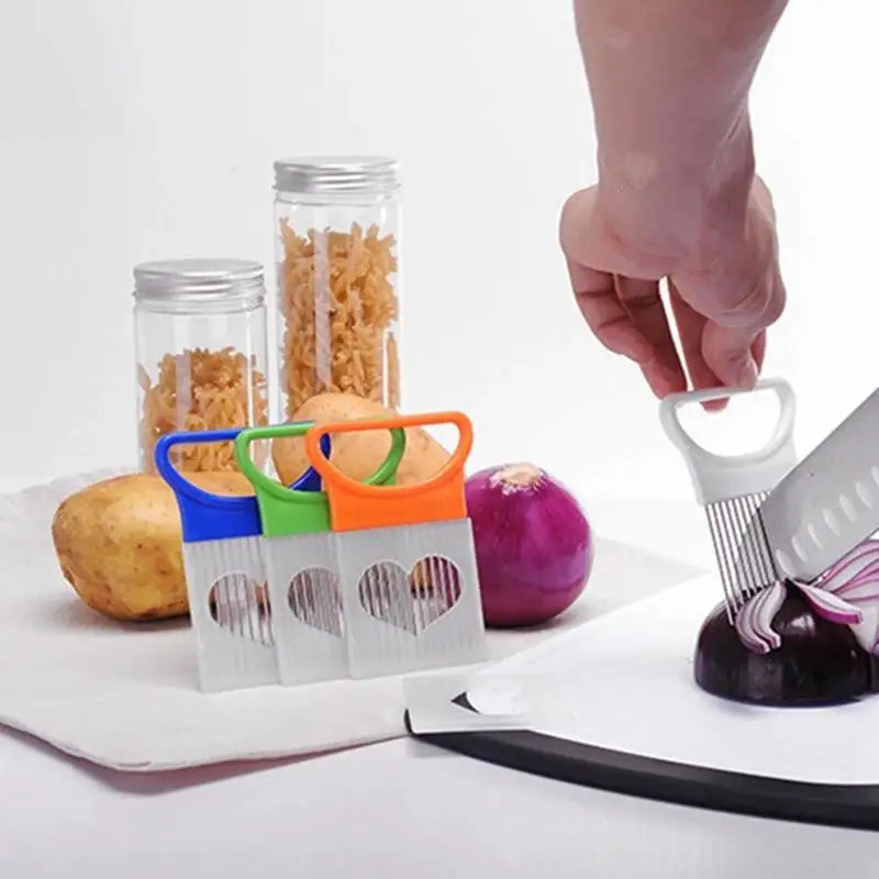 Lemon Onion Holder Cutter, Fruit Vegetable Tools, Kitchen Gadgets for Tomatoes Potatoes Onion Pins Slicer