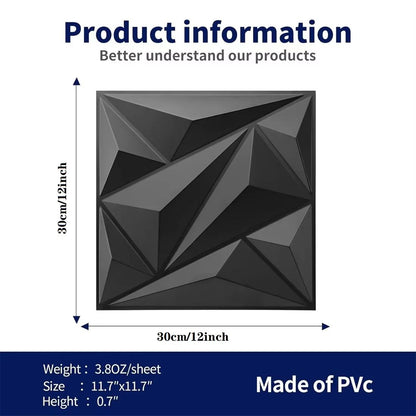 DiamondWave 30x30cm PVC 3D Diamond Textured Wall Panels 10 Pack 2