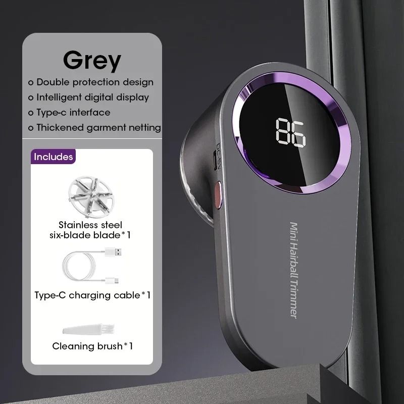 Electric Lint Remover With LED Display USB Rechargeable Fabric Shaver For Clothes 7