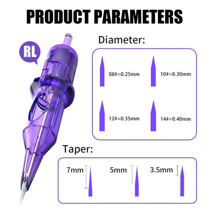 Professional Tattoo Cartridge Needles Set Round Liner Disposable Universal Fit 1