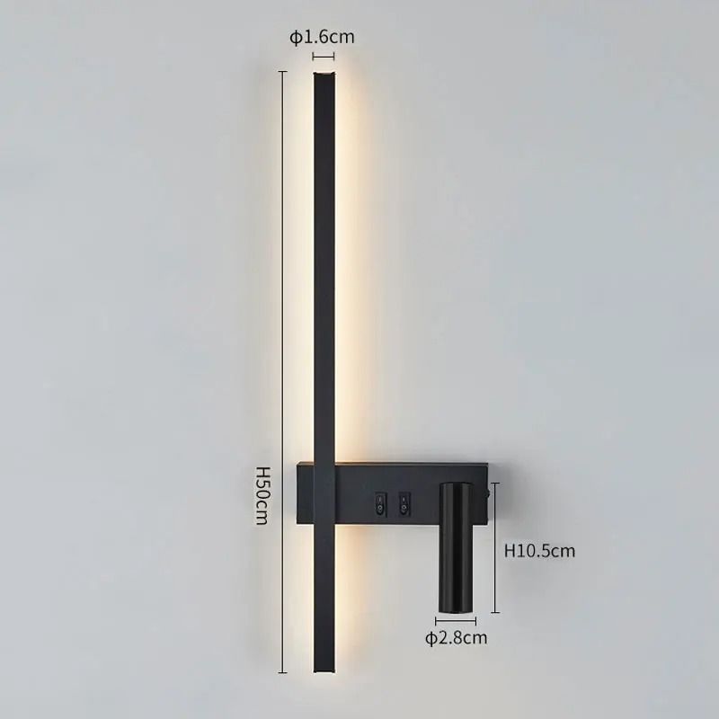 Nordic Modern Wall Lamp Black And White Minimalist Bedroom Or Living Room Decorative Light 9