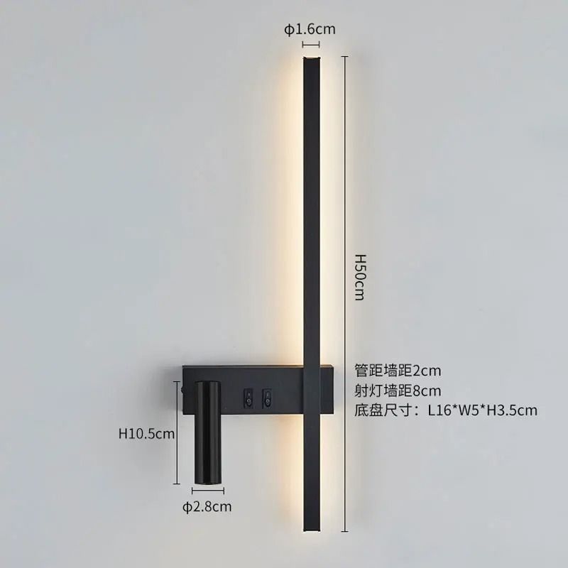 Nordic Modern Wall Lamp Black And White Minimalist Bedroom Or Living Room Decorative Light 10