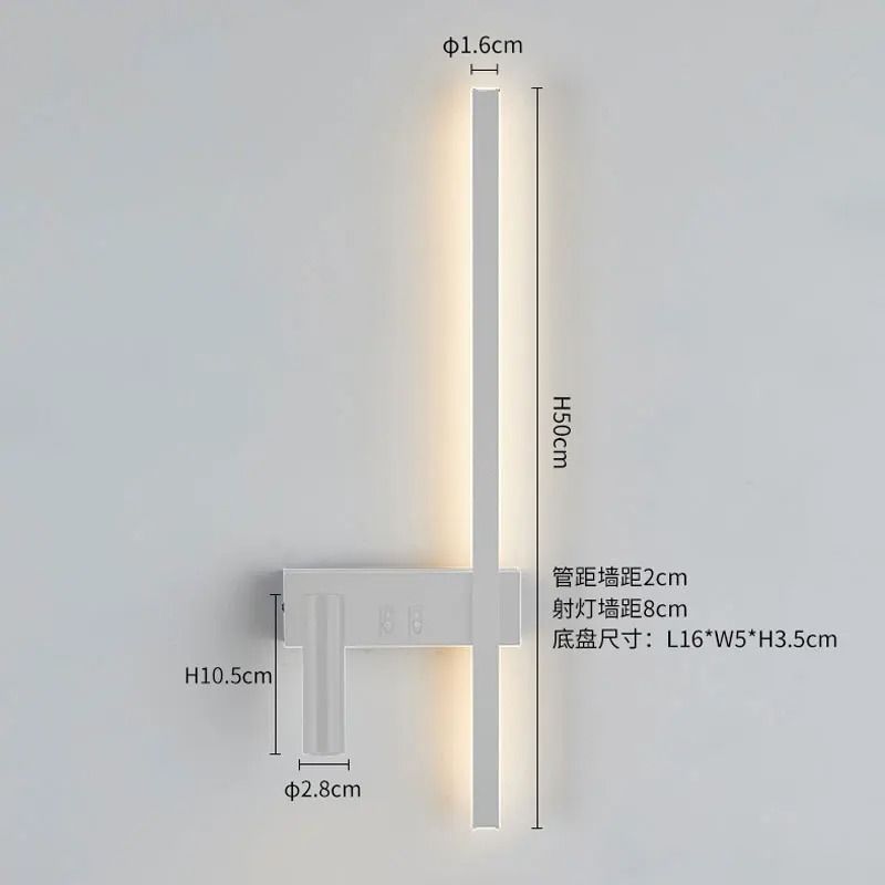 Nordic Modern Wall Lamp Black And White Minimalist Bedroom Or Living Room Decorative Light 12