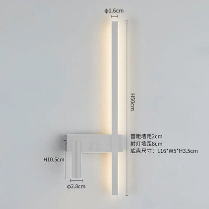 Nordic Modern Wall Lamp Black And White Minimalist Bedroom Or Living Room Decorative Light 12