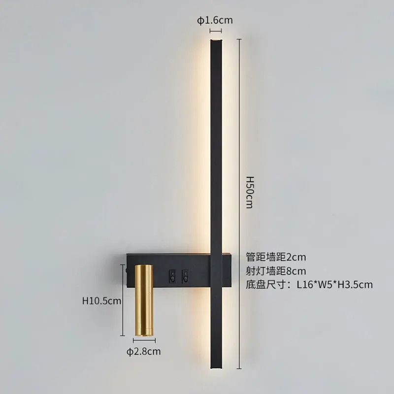 Nordic Modern Wall Lamp Black And White Minimalist Bedroom Or Living Room Decorative Light 2