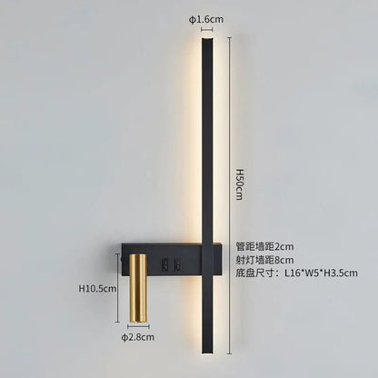 Nordic Modern Wall Lamp Black And White Minimalist Bedroom Or Living Room Decorative Light 2