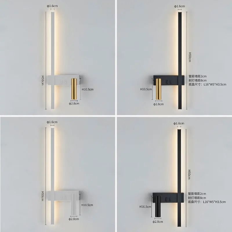 Nordic Modern Wall Lamp Black And White Minimalist Bedroom Or Living Room Decorative Light 4