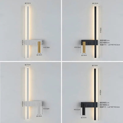 Nordic Modern Wall Lamp Black And White Minimalist Bedroom Or Living Room Decorative Light 4