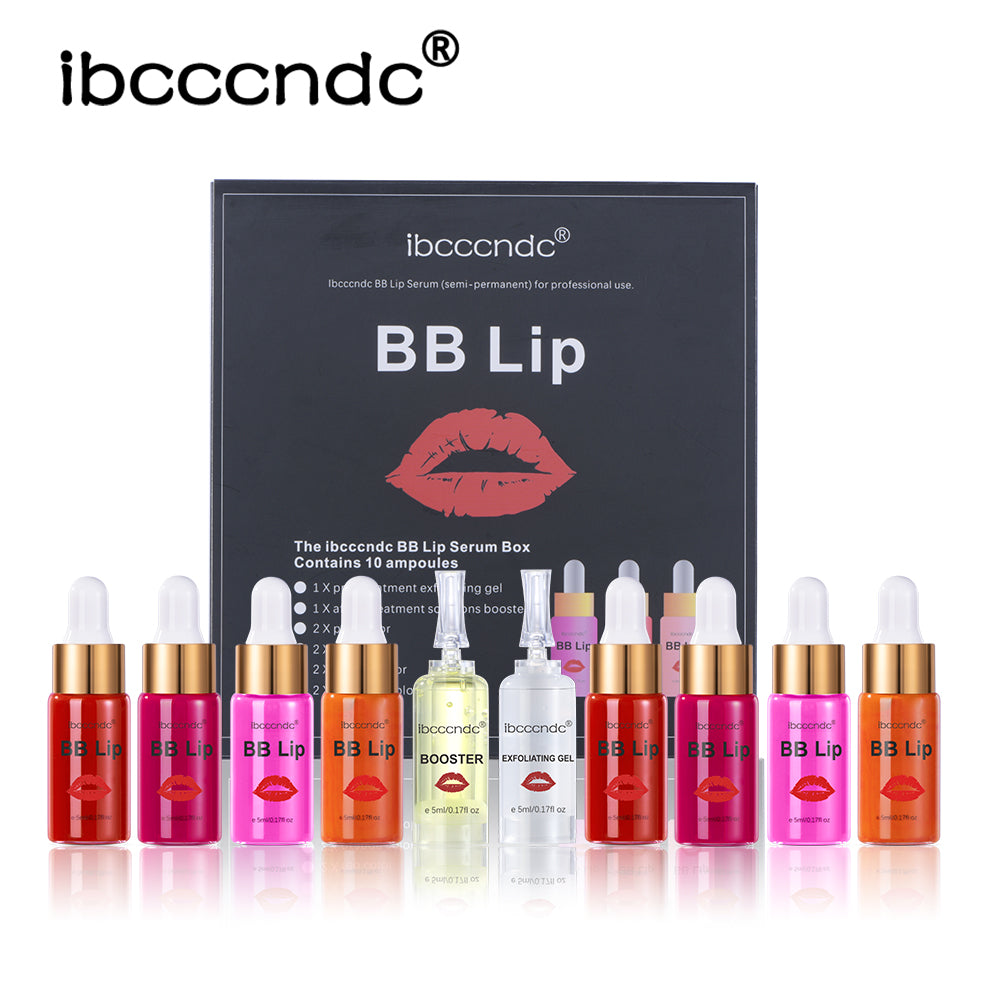 Serum Starter Set Semi-Permanent, BB Lip Gloss Tinted, Pigment Lasting, BB Lips Ampoule, Moisturizing For Lip Care