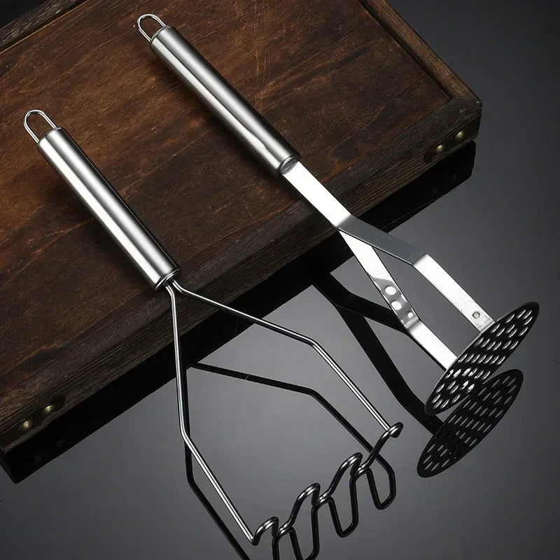 Manual Stainless Steel Potato Masher, Vegetable Fruit Pressure Tool, Kitchen Baby Food Crusher Gadget