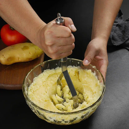 Manual Stainless Steel Potato Masher, Vegetable Fruit Pressure Tool, Kitchen Baby Food Crusher Gadget