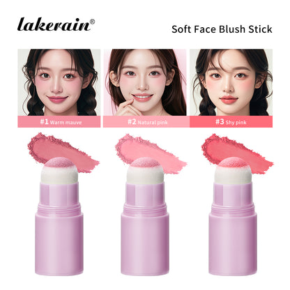 Soft Fog Blush Stick, Energetic Bouncy Korean Style Brightening Face Makeup, Dual Use for Lips and Cheeks, Pink Glow Pro