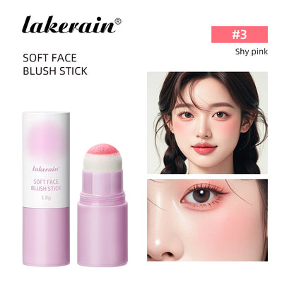 Soft Fog Blush Stick, Energetic Bouncy Korean Style Brightening Face Makeup, Dual Use for Lips and Cheeks, Pink Glow Pro