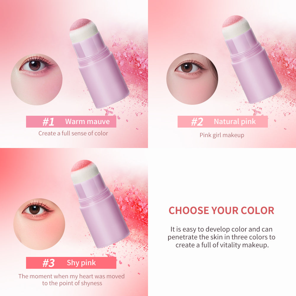 Soft Fog Blush Stick, Energetic Bouncy Korean Style Brightening Face Makeup, Dual Use for Lips and Cheeks, Pink Glow Pro