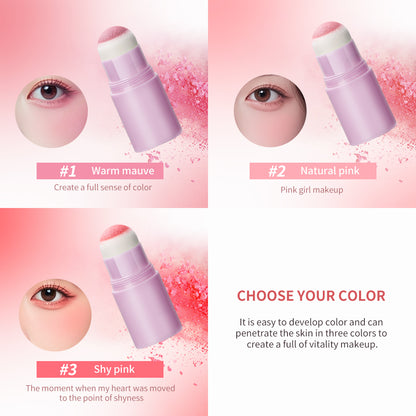 Soft Fog Blush Stick, Energetic Bouncy Korean Style Brightening Face Makeup, Dual Use for Lips and Cheeks, Pink Glow Pro