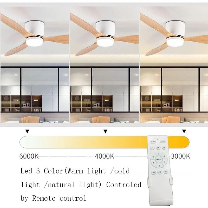 42 And 52 Inch Ceiling Fan With LED Light And Remote Control 3