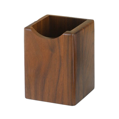 Natural Walnut Pen Holder, Wooden Ink Pen Storage Case for Desk, Writing Stationary Organizer, Office School Supplies