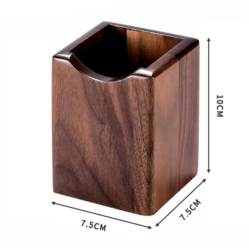 Natural Walnut Pen Holder, Wooden Ink Pen Storage Case for Desk, Writing Stationary Organizer, Office School Supplies