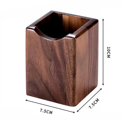 Natural Walnut Pen Holder, Wooden Ink Pen Storage Case for Desk, Writing Stationary Organizer, Office School Supplies
