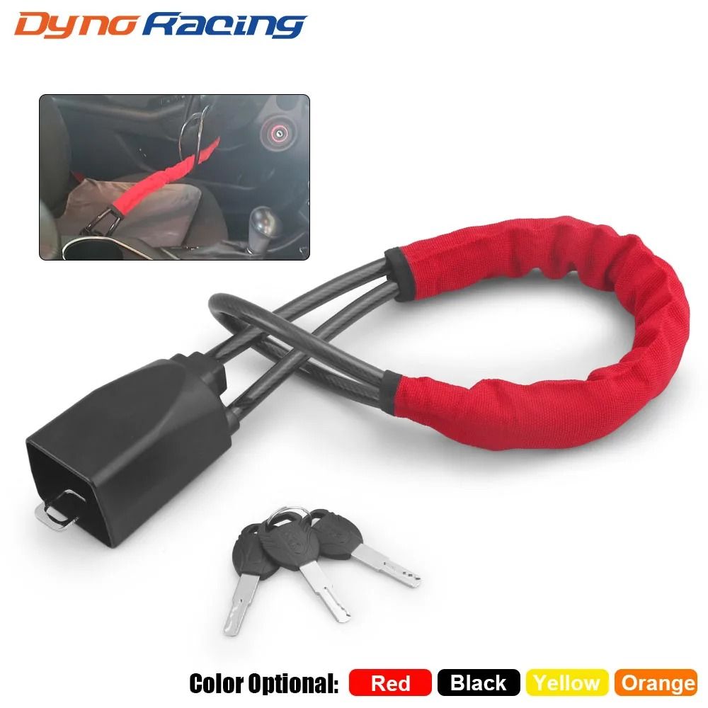 Anti Theft Steering Wheel Lock with Steel Rope and Seat Belt Socket