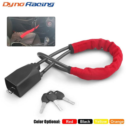 Anti Theft Steering Wheel Lock with Steel Rope and Seat Belt Socket